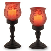 Flameless Hurricane Pillar Candles.