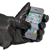 Touchscreen Leather Gloves (Men's).