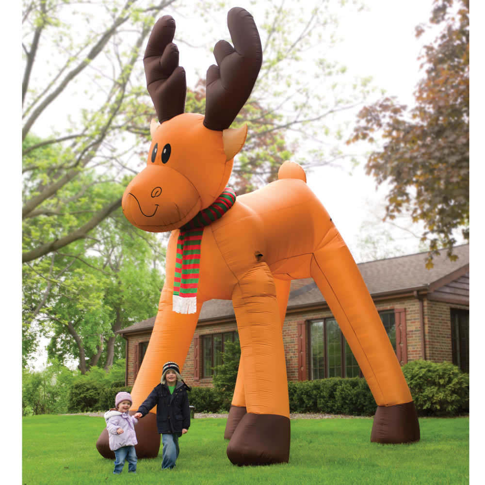 The Two Story Inflatable Reindeer Hammacher Schlemmer