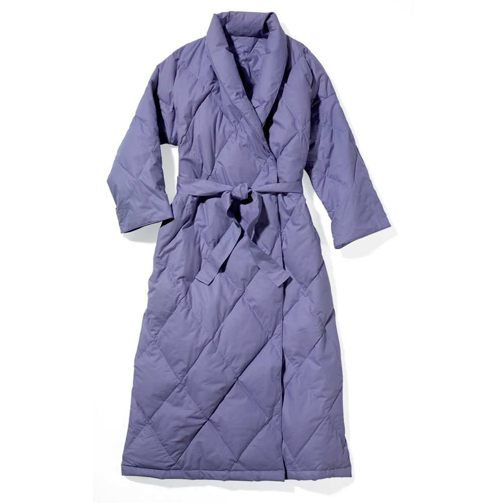 The Quilted Down Robe Hammacher Schlemmer