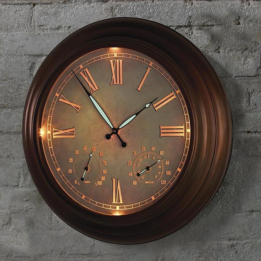 The 24" Outdoor Lighted Atomic Clock Hammacher Schlemmer