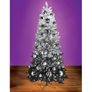 Black Ombre Decorated Christmas Tree.
