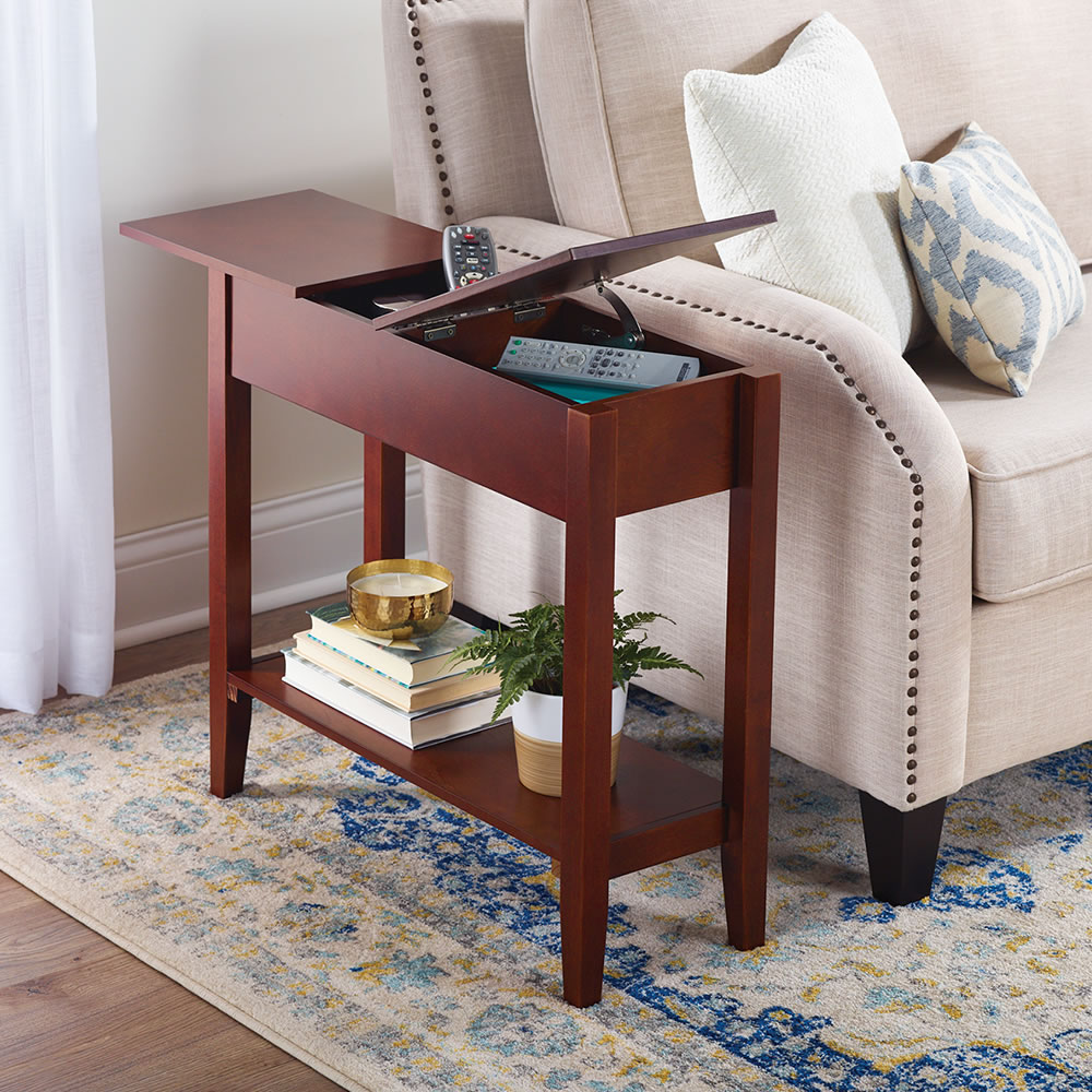 The Hidden Storage Side Table - Hammacher Schlemmer