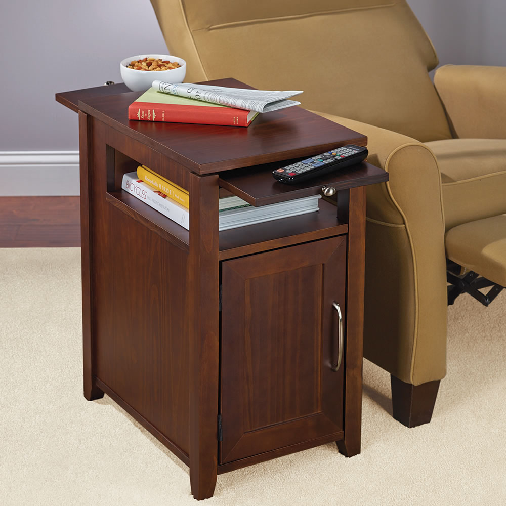 The Easy Access Recliner Side Table - Hammacher Schlemmer