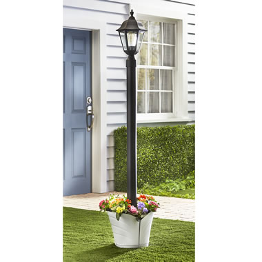 The Wrap Around Deck Post Planter Hammacher Schlemmer