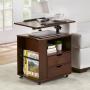 The Swivel Desktop Organized Side Table Hammacher Schlemmer