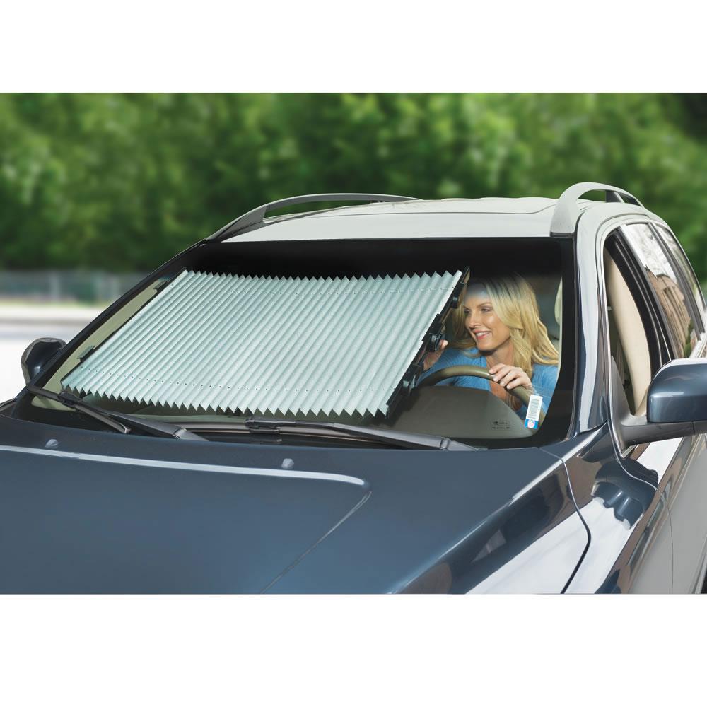OYEFLY Retractable Windshield Sun Shade for Car,Accordion Style Retractable Sun Shade,Front Window U V Heat Insulation Universal Car Sun Shades Keep Your Vehicle Cool 