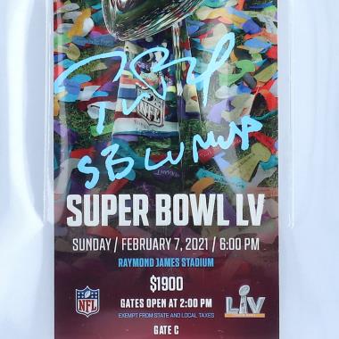 The Tom Brady Autographed Super Bowl LV Jersey with LV Champs Inscription  - Hammacher Schlemmer