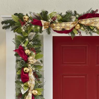 The Cordless Prelit Regal Ribbon Holiday Trim (Garland)