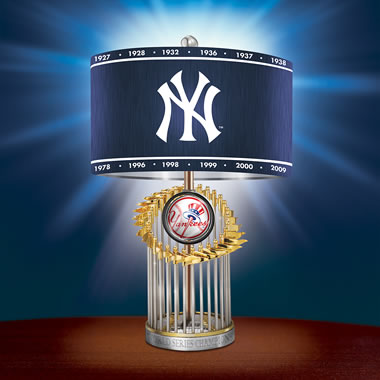 The New York Yankees World Series Commemorative Lamp - Hammacher Schlemmer