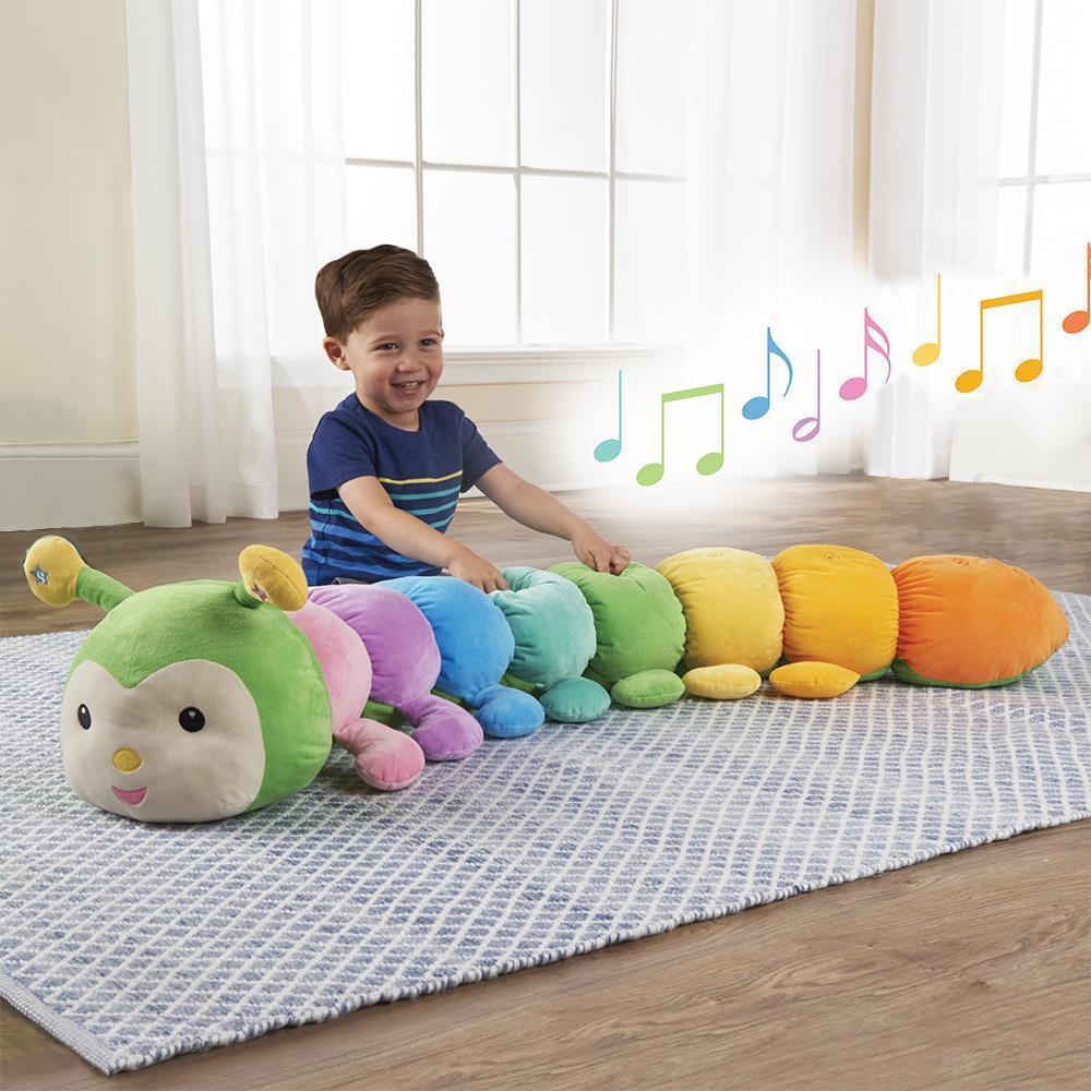 ZUCOOP Baby Toys Musical Caterpillar with Built-in Ring Bells Multicolor Infant Stuffed Toy with Hook Design Educational Toddler Plush Toy for Newborn Preschool Boys and Girls 