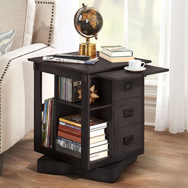The Lazy Susan End Table (Black)