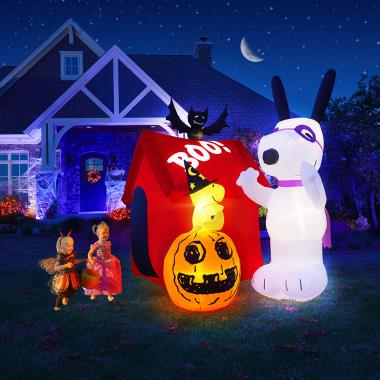 The 8' Spooked Snoopy Scene
