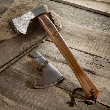 The Handmade Damascus Camp Axe