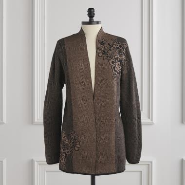 The Lady's Alpaca Classic Floral Cardigan