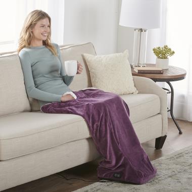 The Heated Massaging Sherpa Wrap