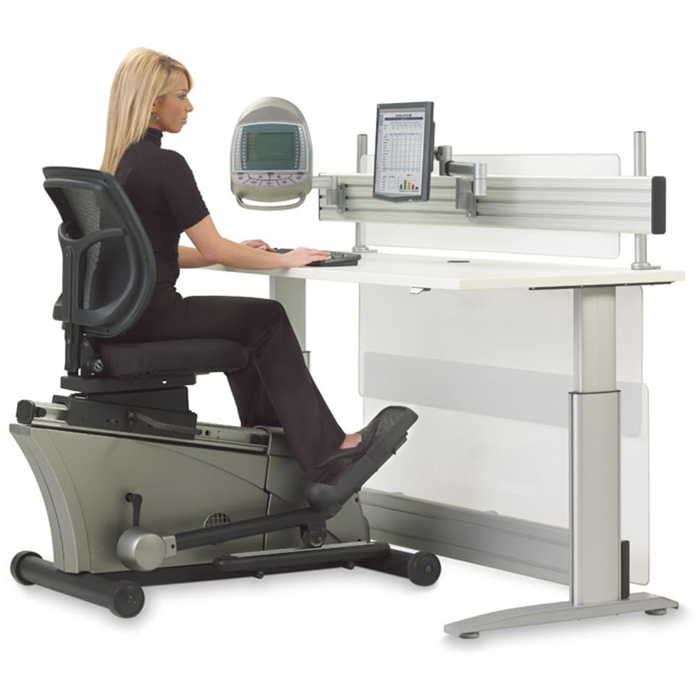 The Elliptical Machine Office Desk Hammacher Schlemmer