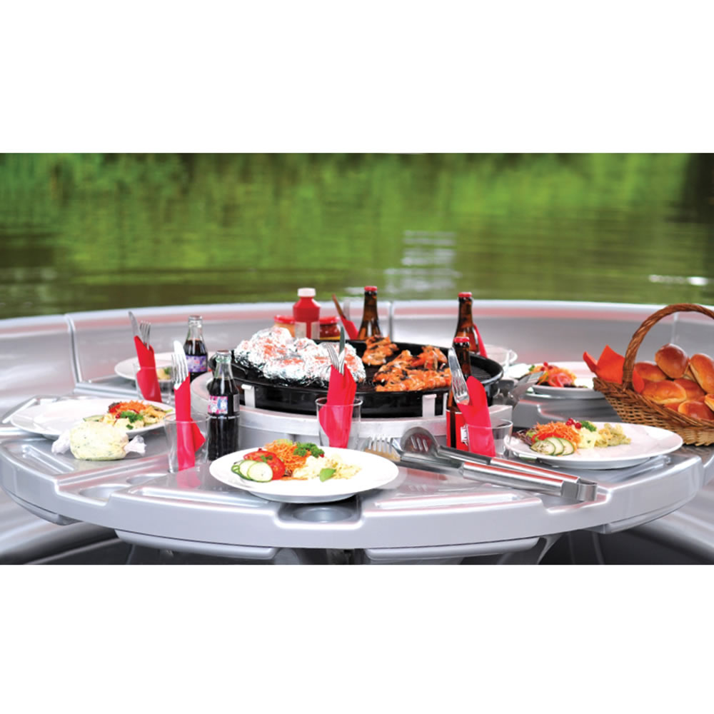 The Barbecue Dining Boat   Hammacher Schlemmer 