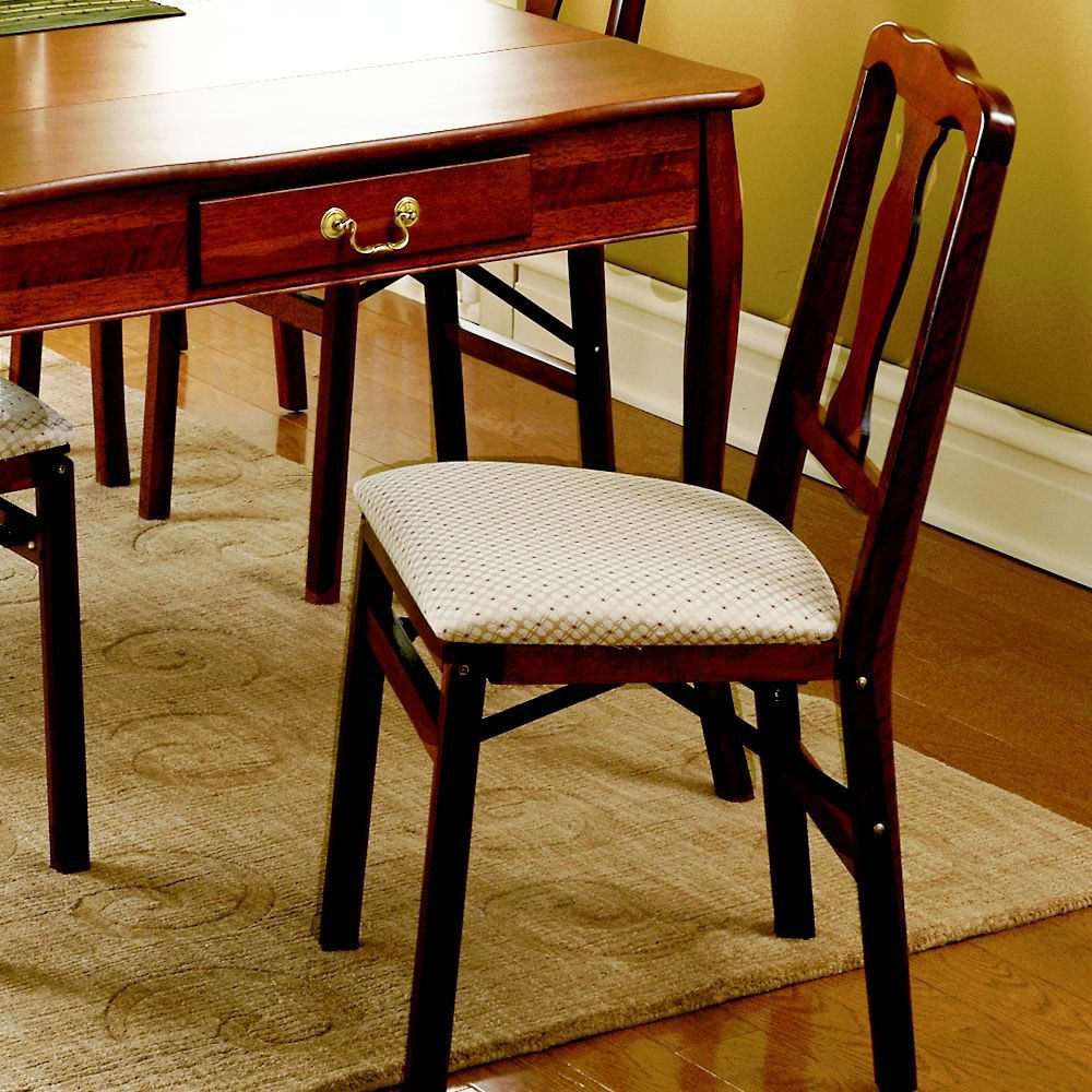 Classic Queen Anne Pair Of Folding Chairs