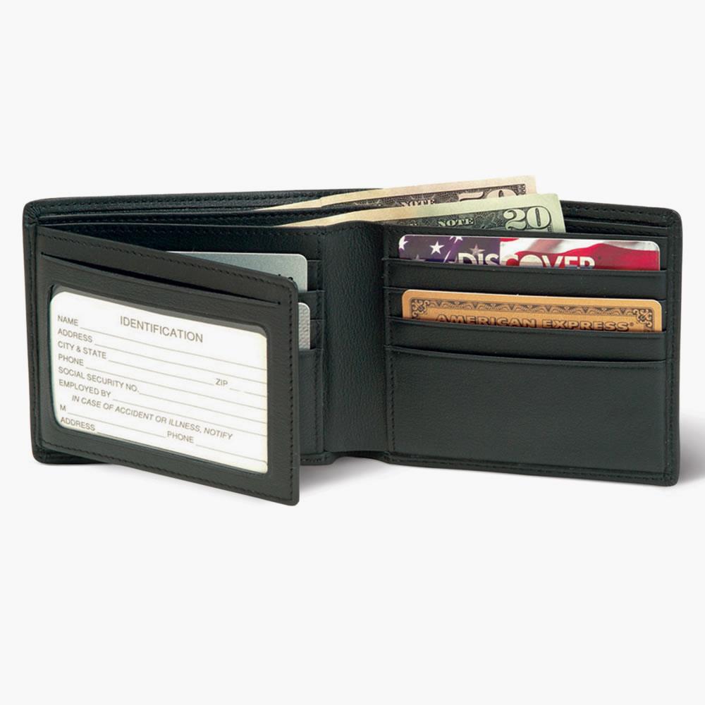 Identity Theft Preventing Leather Wallet - Black