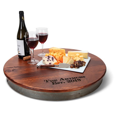 Wine Barrel good Lazy Susan with Personalization