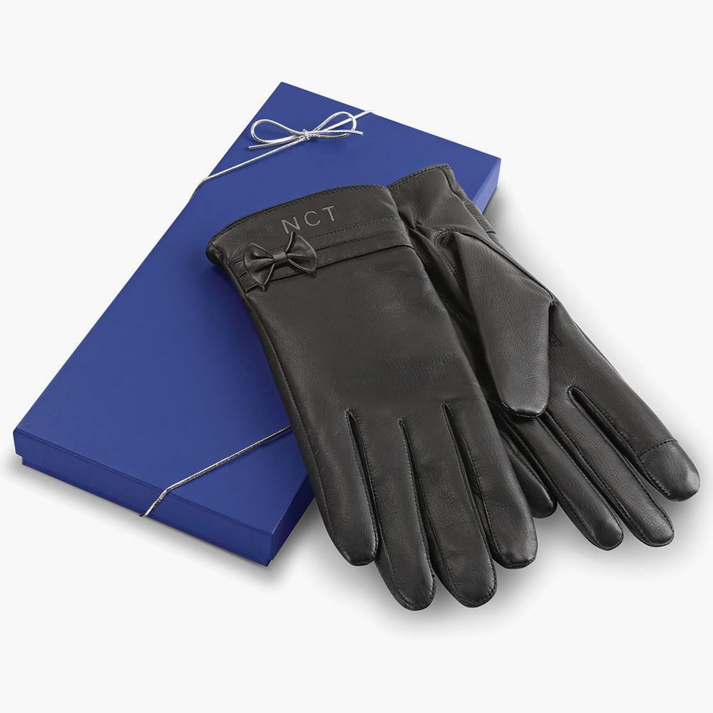Monogrammed Lambskin Gloves - Women's - Medium - Black