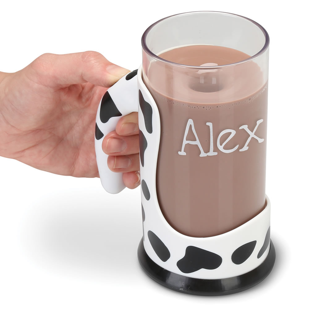 The Best Messless Chocolate Milk Mixing Mug - Hammacher Schlemmer