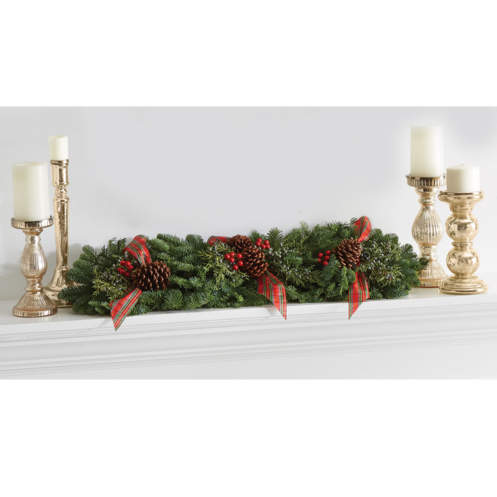 The Fresh Cut Boughs Holiday Trim (Mantelpiece) - Hammacher Schlemmer