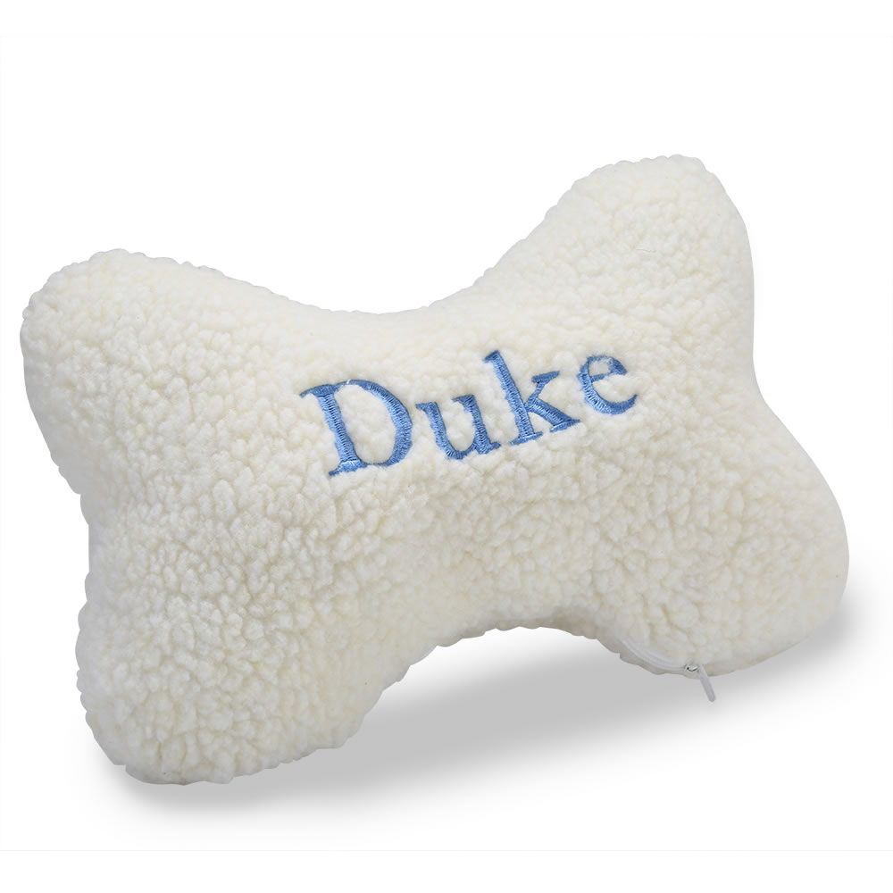 The Personalized Dog Bone Pillow (Small) Hammacher Schlemmer