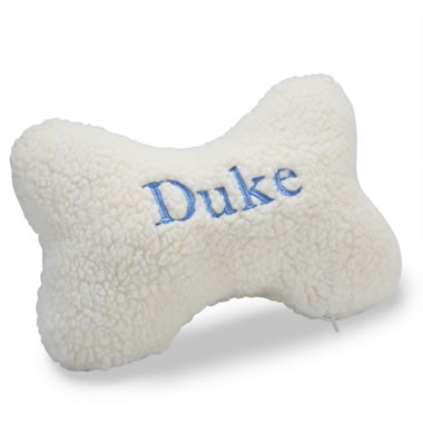 personalized dog bone shaped pillow