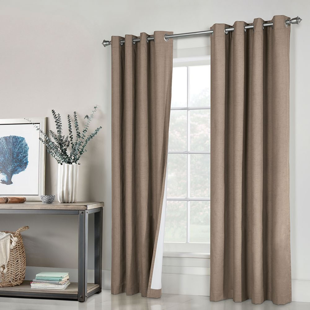 100% Blackout Draft Preventing Curtains - 95 - Tan