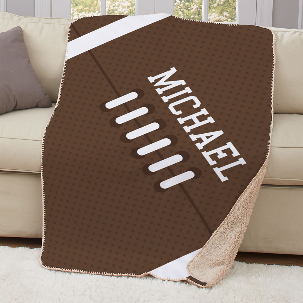 Child's Personalized Football Blanket