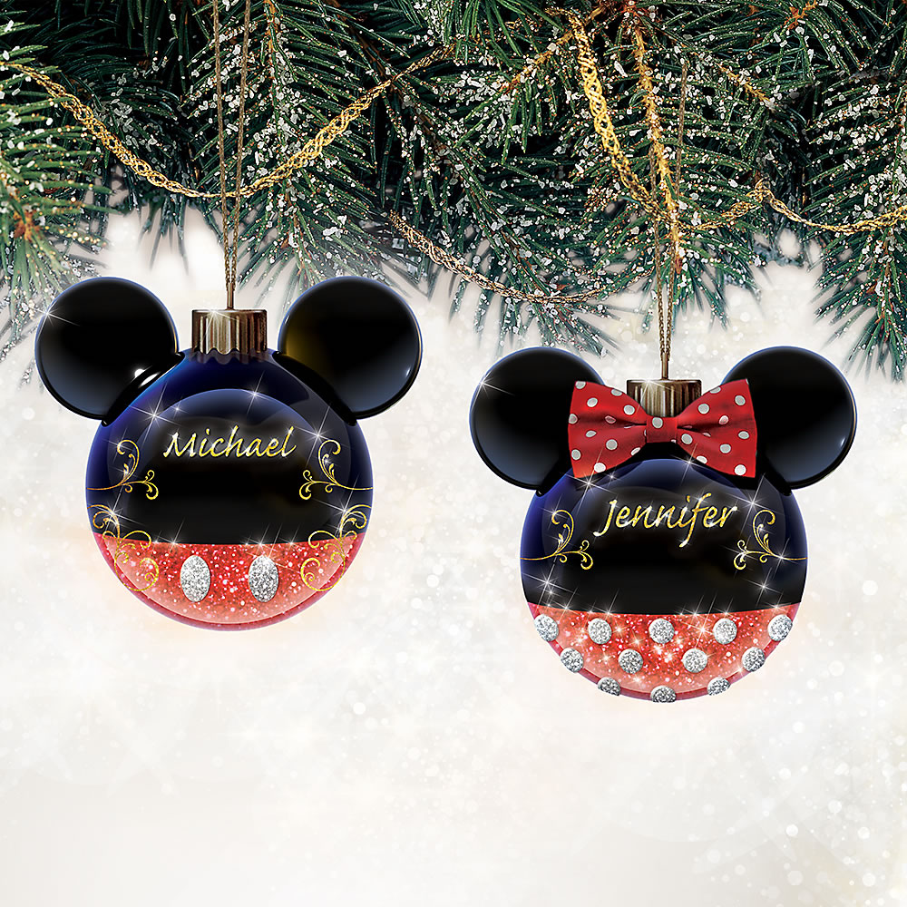 Personalized Mickey And Minnie Ornaments - Mickey - Red