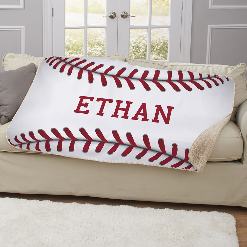 Child's Personalized Baseball Blanket