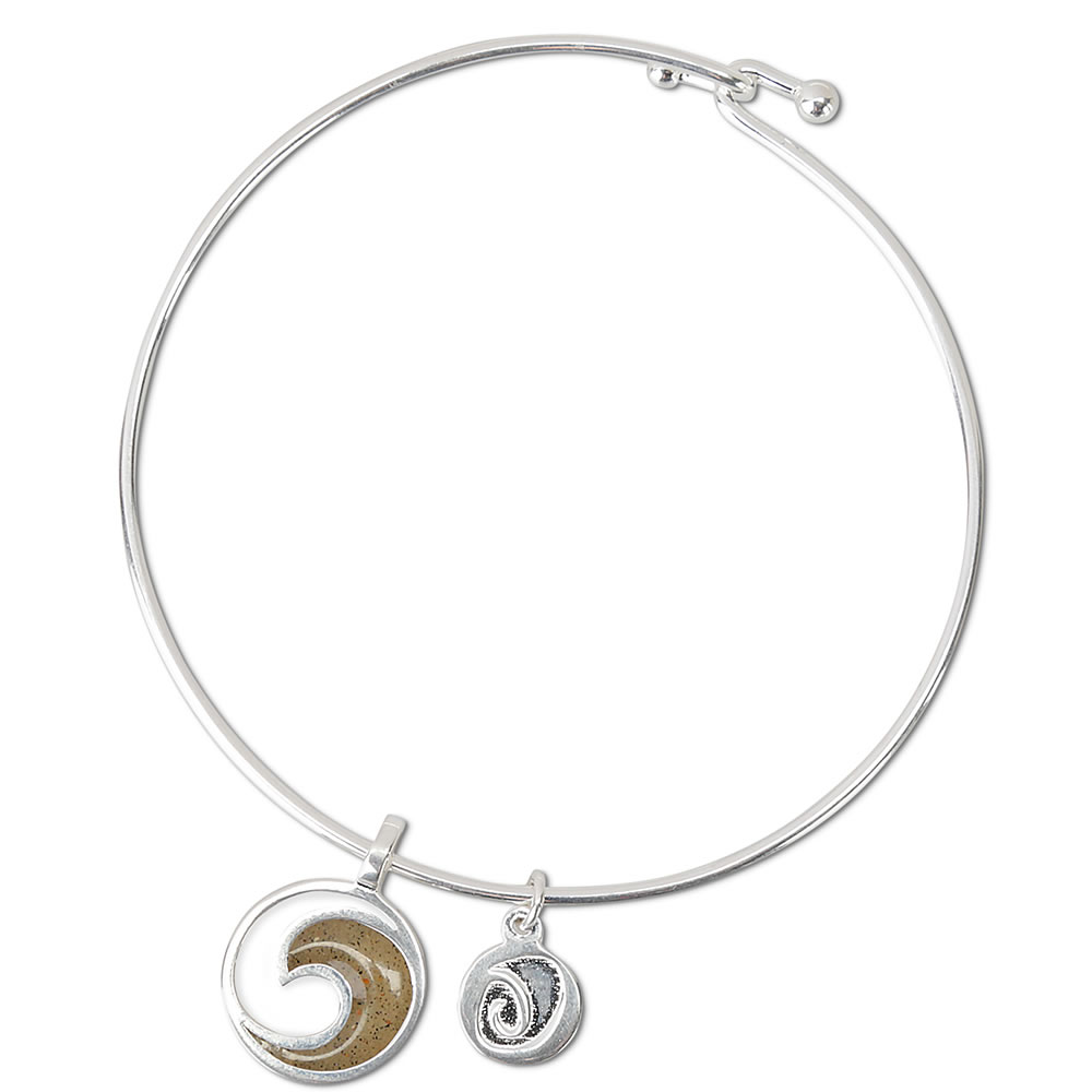 Your Favorite Beach Sand Silver Accessories - Bangle - Tan