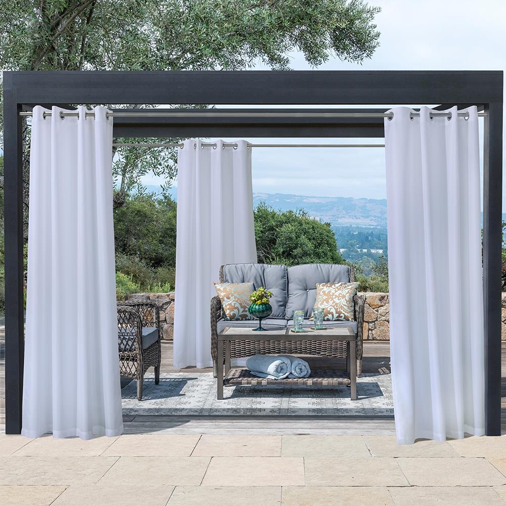 Outdoor Antigua Curtains - Light Filtering Solid - 50 W X 108 H - White , Outdoor Lighting & Decor By Hammacher Schlemmer
