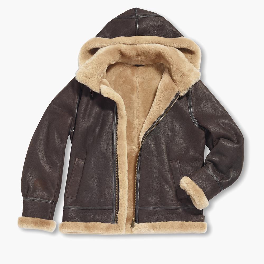 General's Shearling Bomber Jacket - XL - Brown