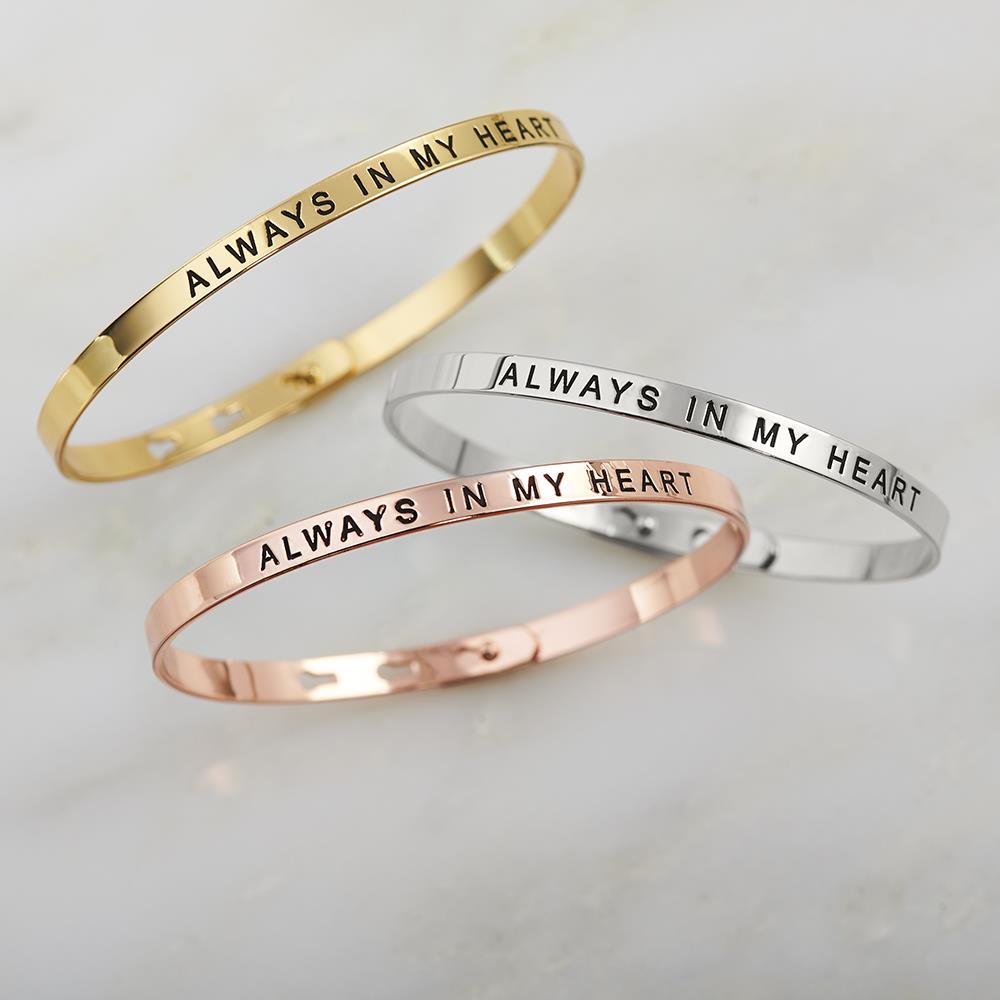 Always In My HeartAdjustable Bangle - Rose Gold