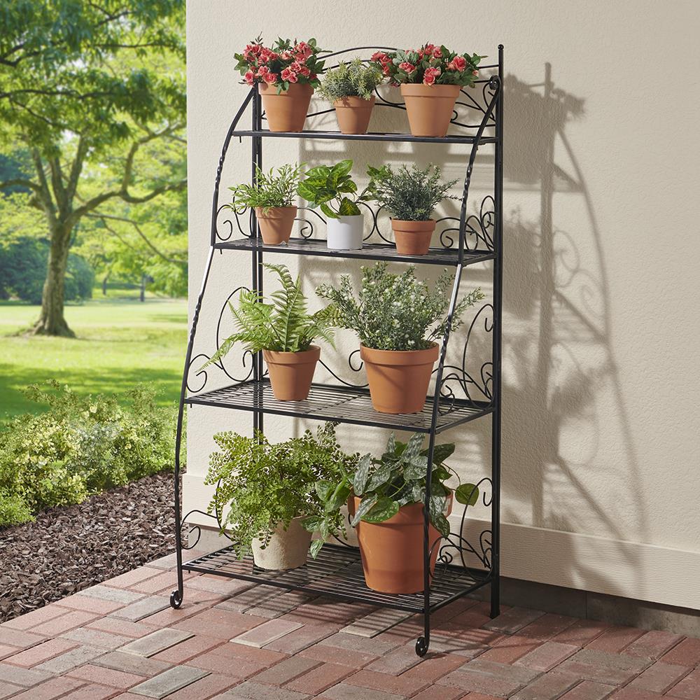 Botanist's Indoor/Outdoor Foldaway Plant Stand - Four Shelf , Outdoor Lawn & Garden By Hammacher Schlemmer