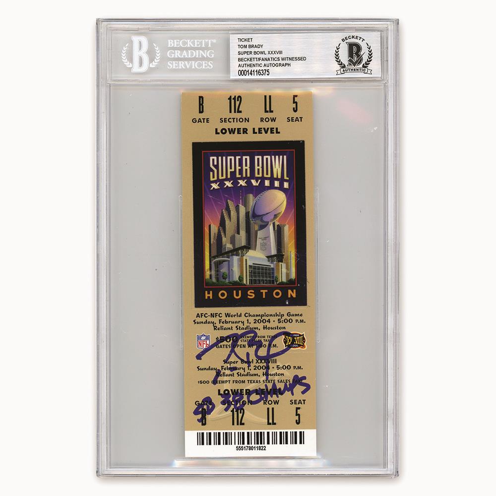 Tom Brady Autographed Superbowl XXXVIII Ticket