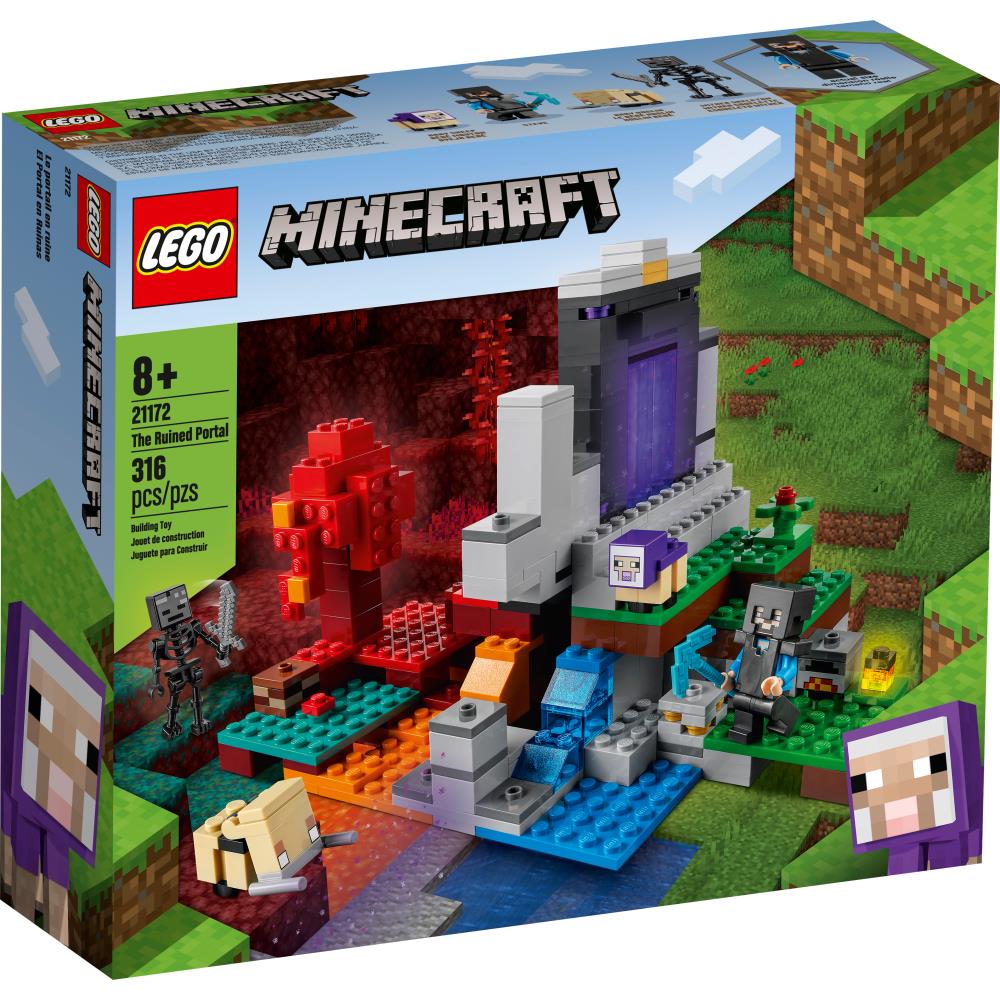 The LEGO Minecraft The Ruined Portal - Hammacher Schlemmer