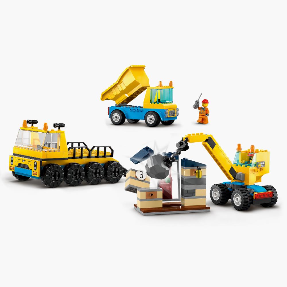 LEGO City Construction Trucks And Wrecking Ball Crane