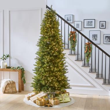 The Twinkling Starry Night Slim Fir Christmas Tree (9')