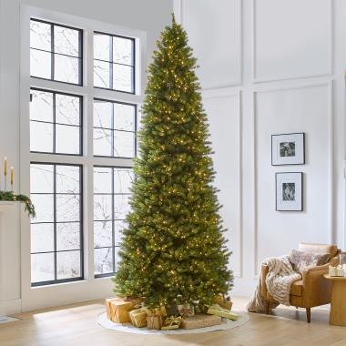 The Twinkling Starry Night Slim Fir Christmas Tree (12')