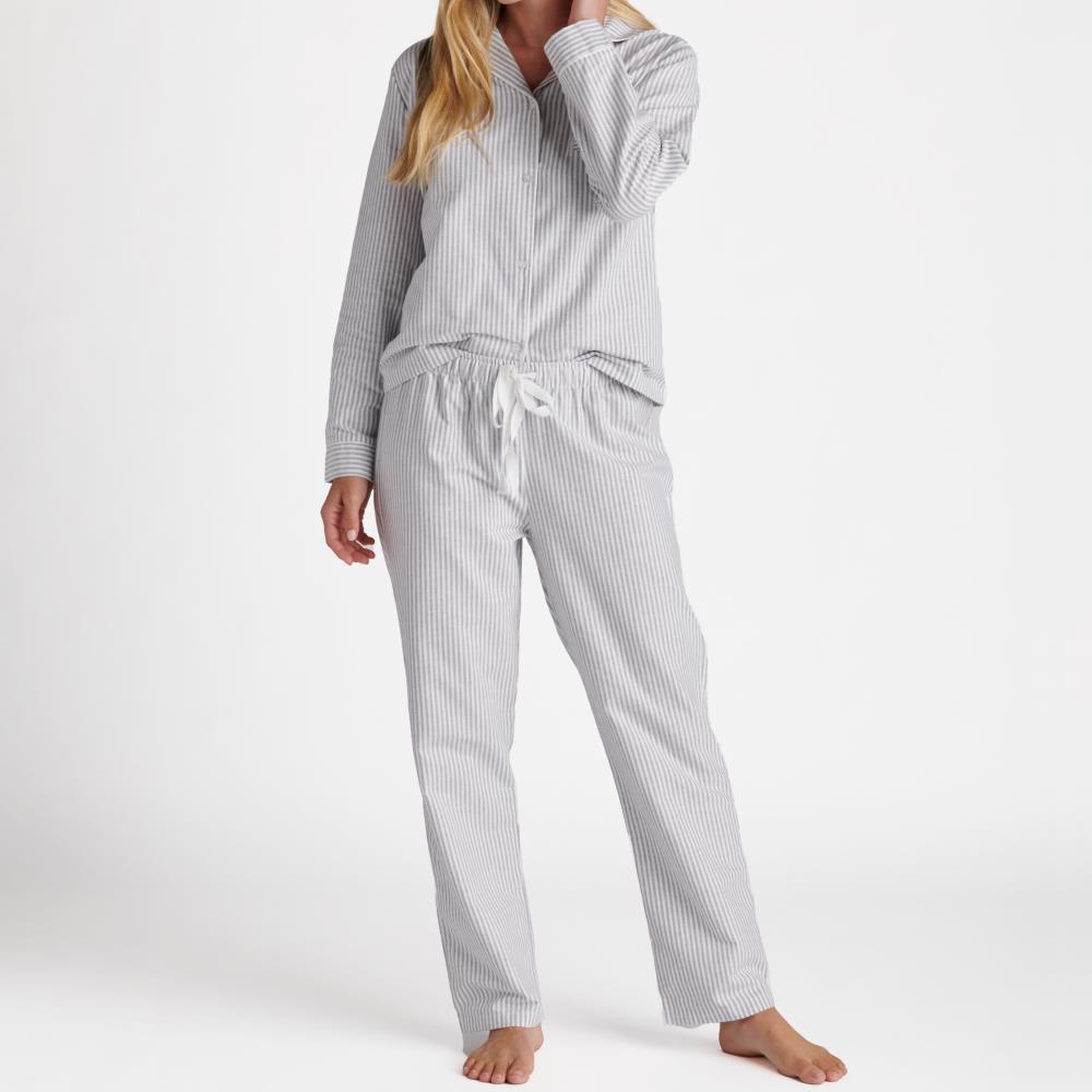 Lady's Portuguese Luxury Flannel Pajamas - Medium - White