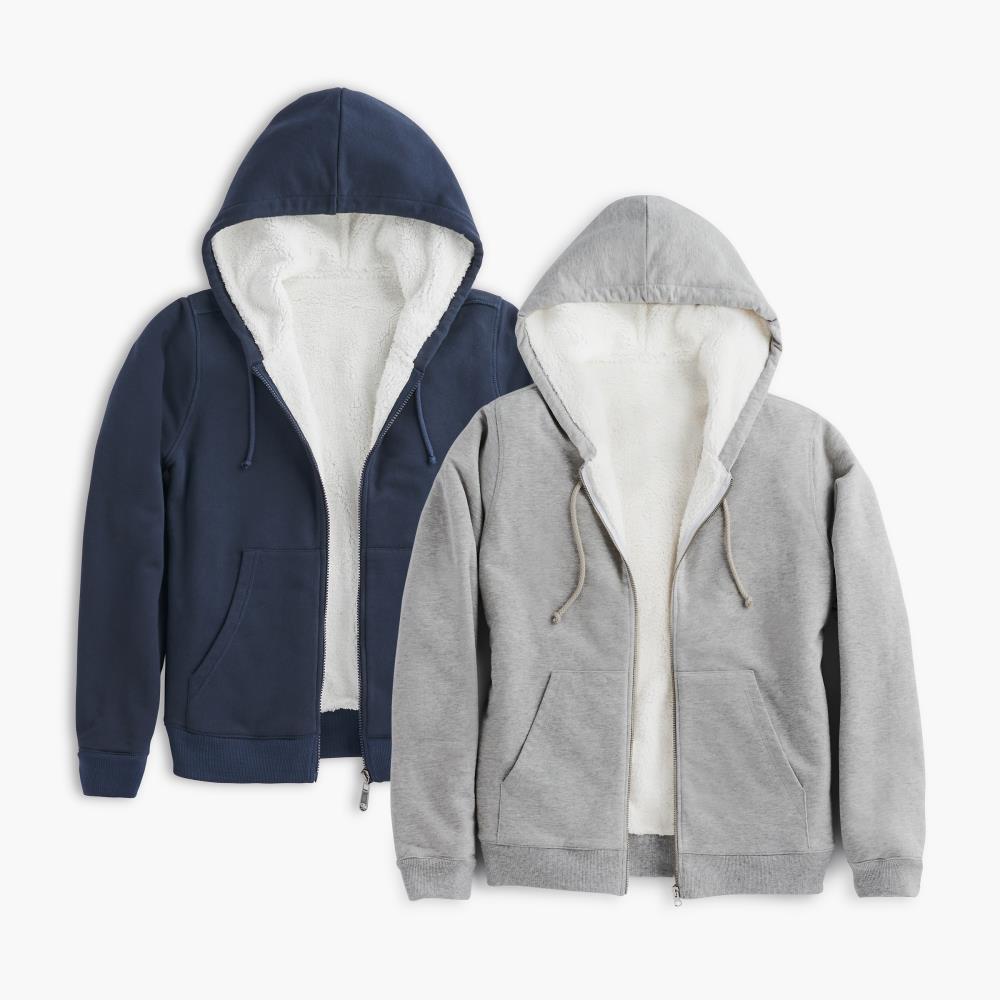 Sherpa Lined Hoodie - XL - Grey