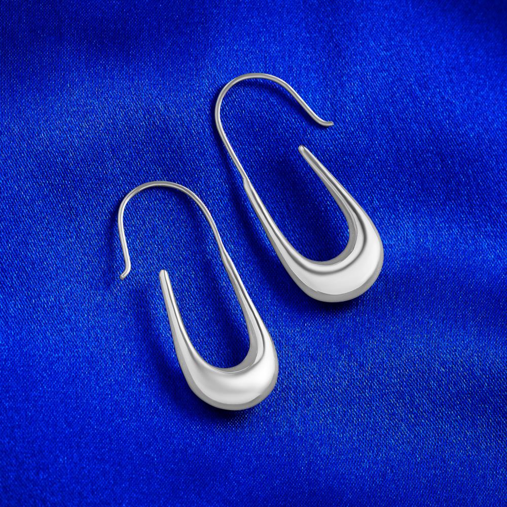 Ancient Empress' Sterling Silver Crescent Earrings