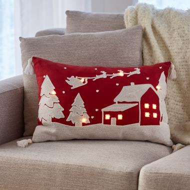 The Twinkling Musical Christmas Pillow