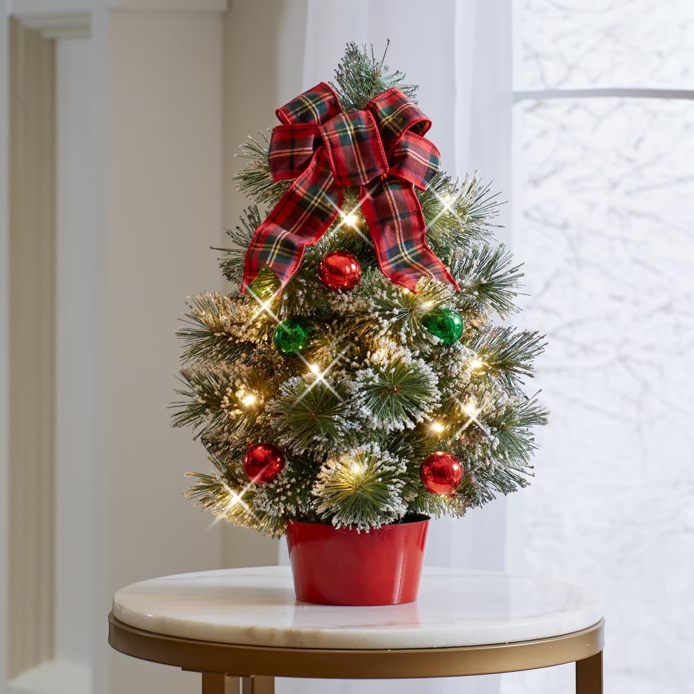 The Holiday Traditions Red and Green Tabletop Tree - Hammacher Schlemmer