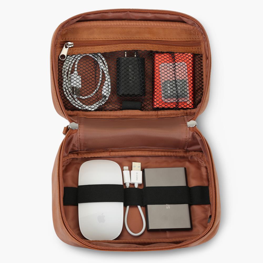 Organized Traveler's Leather Tech Case
